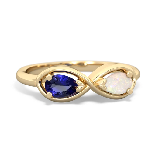 Lab Sapphire Lab Created Sapphire with Genuine Opal Infinity ring Ring