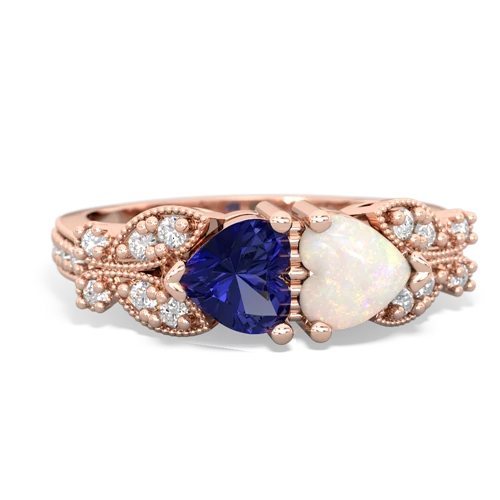 lab sapphire-opal keepsake butterfly ring