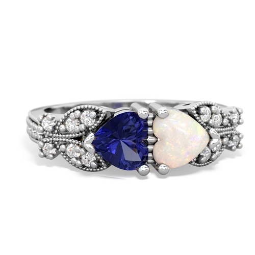 lab sapphire-opal keepsake butterfly ring