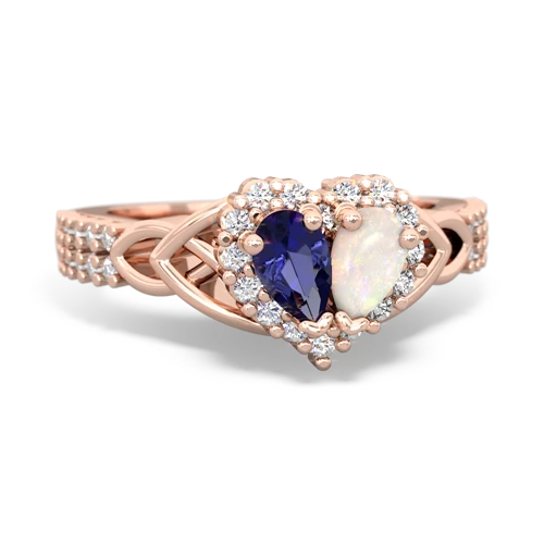 lab sapphire-opal keepsake engagement ring