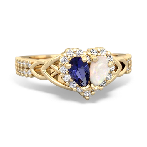 lab sapphire-opal keepsake engagement ring