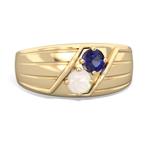 lab sapphire-opal mens ring