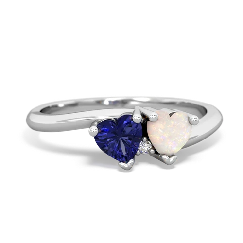 Lab Sapphire Lab Created Sapphire with Genuine Opal Sweetheart's Promise ring Ring