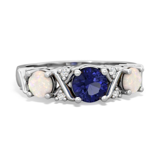 Lab Sapphire Lab Created Sapphire with Genuine Opal and Genuine Black Onyx Hugs and Kisses ring Ring