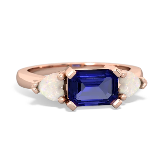 lab sapphire-opal timeless ring