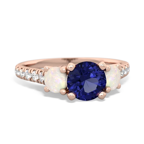 lab sapphire-opal trellis pave ring