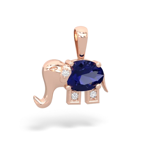 lab sapphire elephant pendant