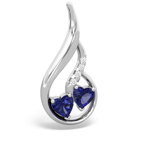 lab sapphire keepsake swirl pendant