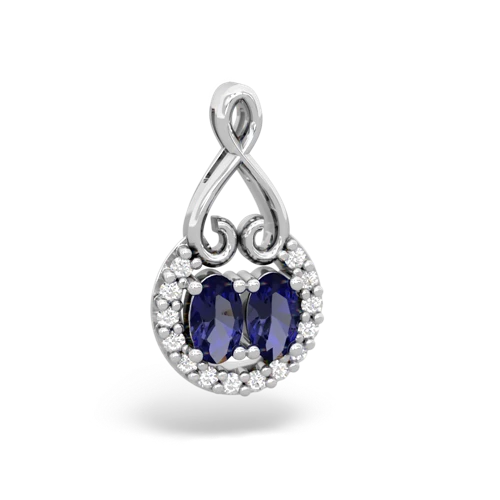 lab sapphire love nest pendant
