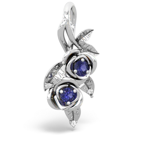 Lab Sapphire Rose Vine Lab Created Sapphire pendant Pendant