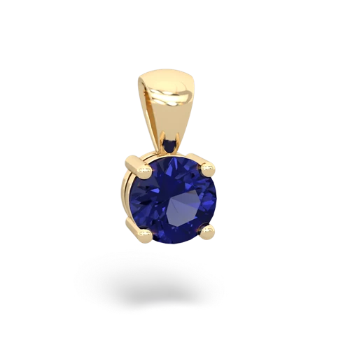 lab sapphire round basic pendant