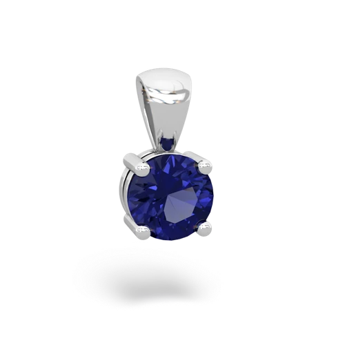 lab sapphire round basic pendant