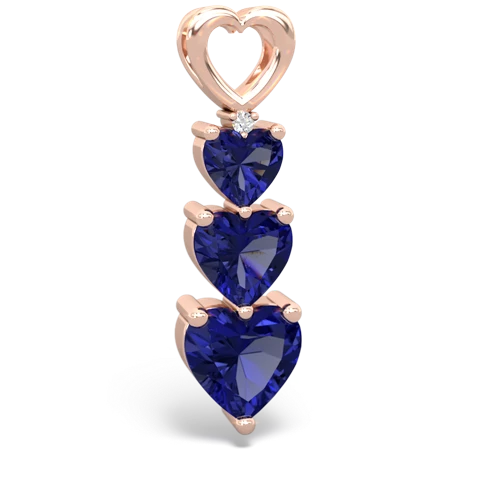 lab sapphire three stone pendant