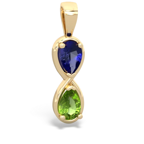 Lab Sapphire Lab Created Sapphire with Genuine Peridot Infinity pendant Pendant