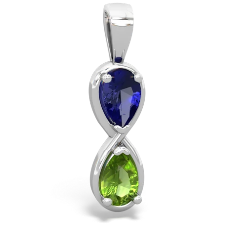 lab sapphire-peridot infinity pendant