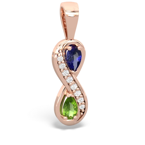 Lab Created Sapphire with Genuine Peridot Keepsake Infinity pendant