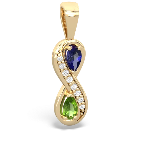 Lab Sapphire Lab Created Sapphire with Genuine Peridot Keepsake Infinity pendant Pendant