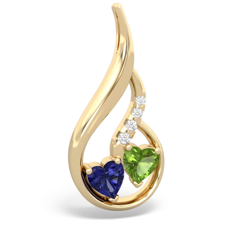 lab sapphire-peridot keepsake swirl pendant