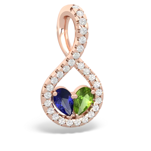 Lab Created Sapphire with Genuine Peridot PavÃ© Twist pendant