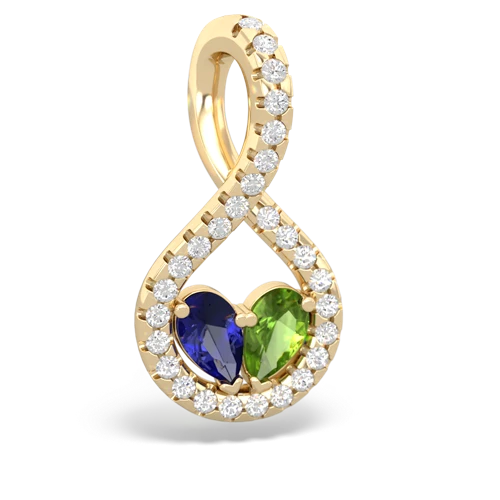 Lab Sapphire Lab Created Sapphire with Genuine Peridot PavÃ© Twist pendant Pendant