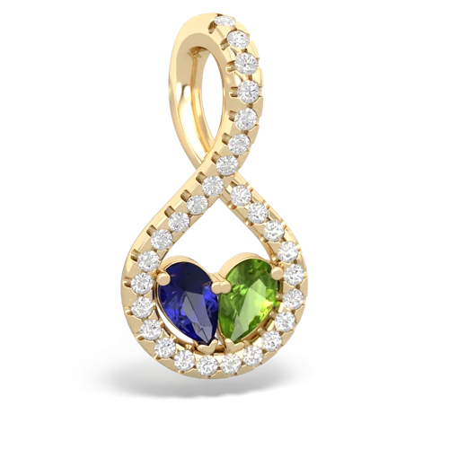 lab sapphire-peridot pave twist pendant