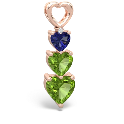 Lab Created Sapphire with Genuine Peridot and  Past Present Future pendant
