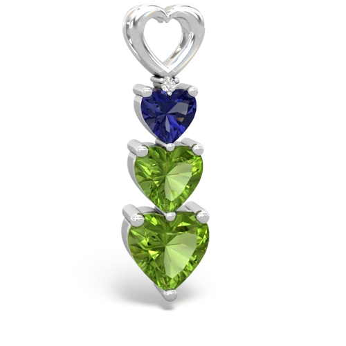lab sapphire-peridot three stone pendant