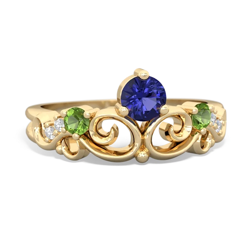 lab sapphire-peridot crown keepsake ring