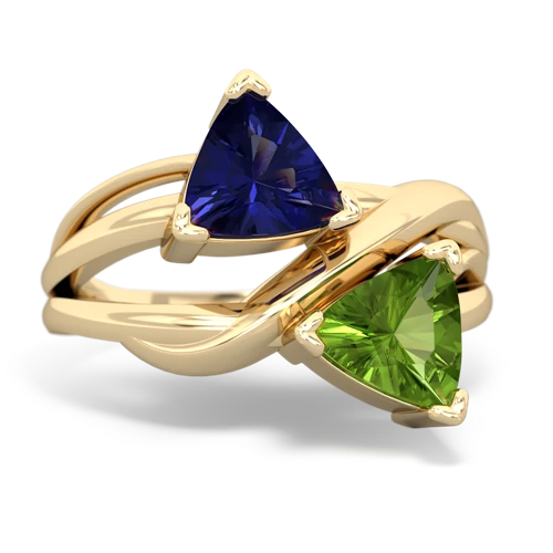 lab sapphire-peridot filligree ring