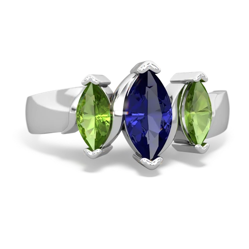 lab sapphire-peridot keepsake ring