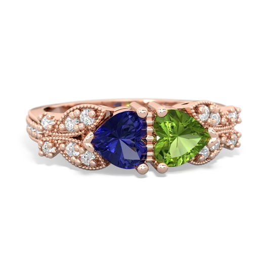 lab sapphire-peridot keepsake butterfly ring