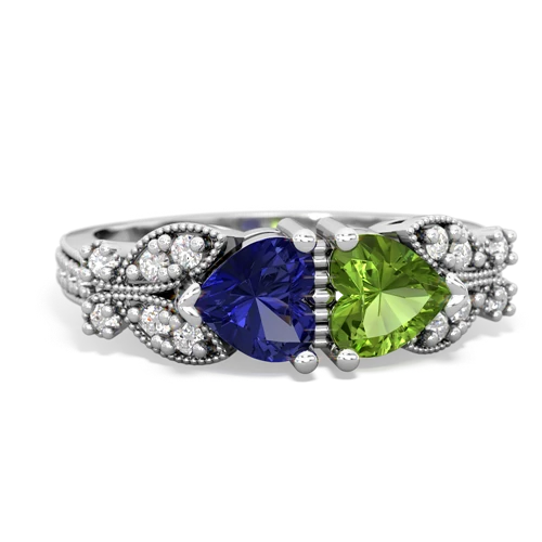 lab sapphire-peridot keepsake butterfly ring