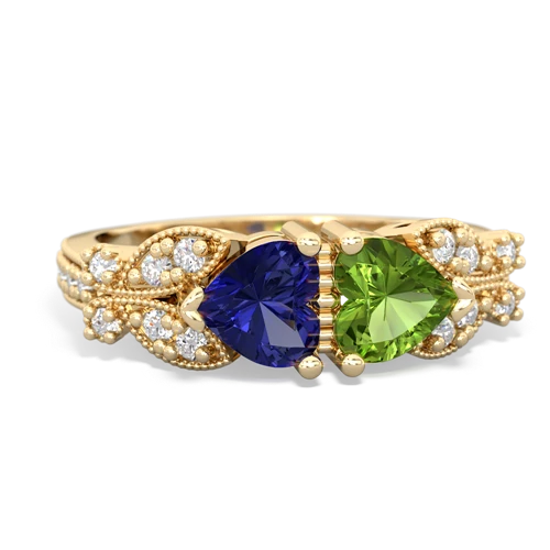 lab sapphire-peridot keepsake butterfly ring