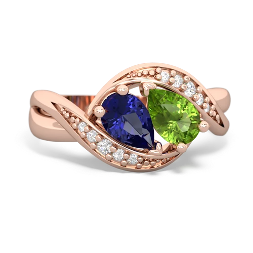 Lab Created Sapphire with Genuine Peridot Summer Winds ring