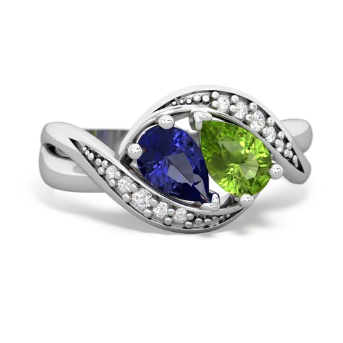 Lab Sapphire Lab Created Sapphire with Genuine Peridot Summer Winds ring Ring