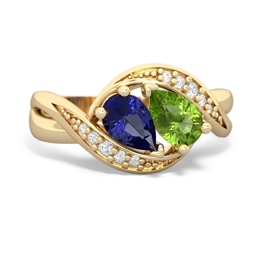 lab sapphire-peridot keepsake curls ring