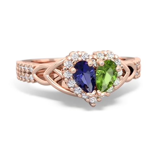 lab sapphire-peridot keepsake engagement ring