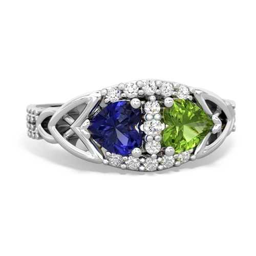 lab sapphire-peridot keepsake engagement ring