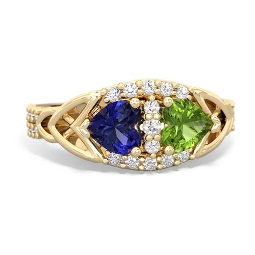 lab sapphire-peridot keepsake engagement ring