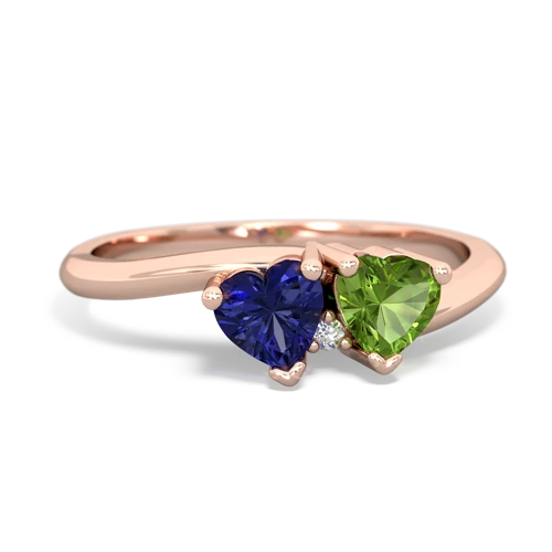 Lab Created Sapphire with Genuine Peridot Sweetheart's Promise ring