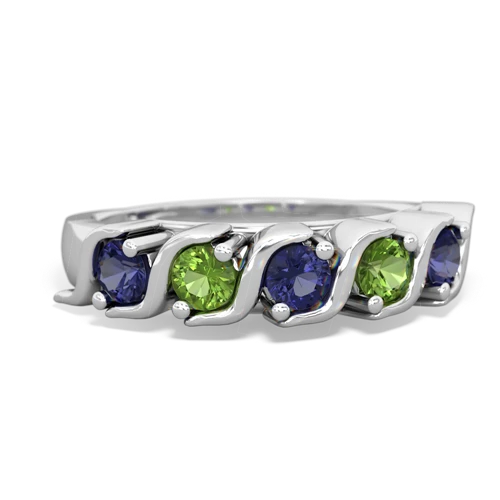 lab sapphire-peridot timeless ring