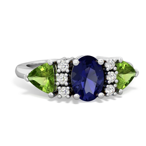 lab sapphire-peridot timeless ring