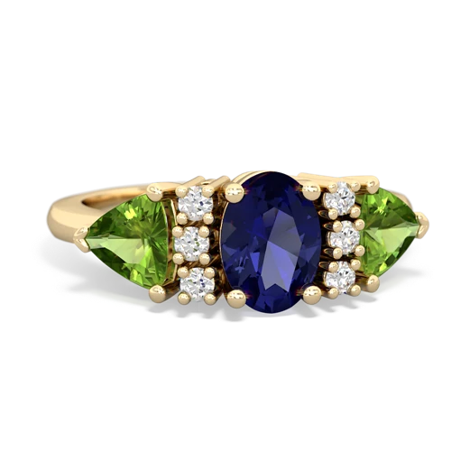 lab sapphire-peridot timeless ring