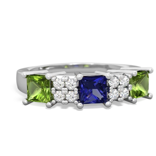 lab sapphire-peridot timeless ring