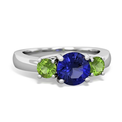 lab sapphire-peridot timeless ring