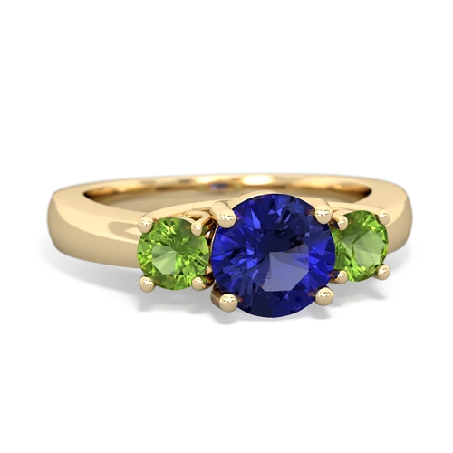 lab sapphire-peridot timeless ring