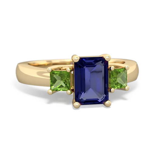 lab sapphire-peridot timeless ring