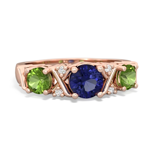 lab sapphire-peridot timeless ring