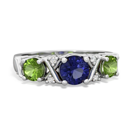 lab sapphire-peridot timeless ring