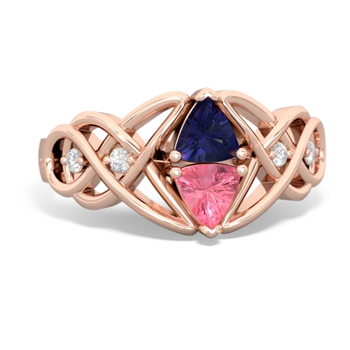 lab sapphire-pink sapphire celtic knot ring